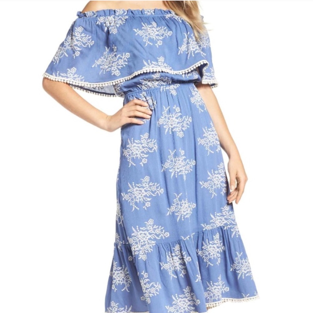 Women's Fraiche By J Off The Shoulder Midi Dress